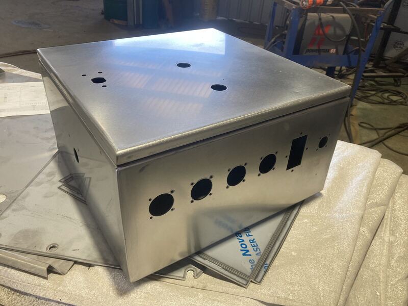 Stainless steel enclosure with cable entries