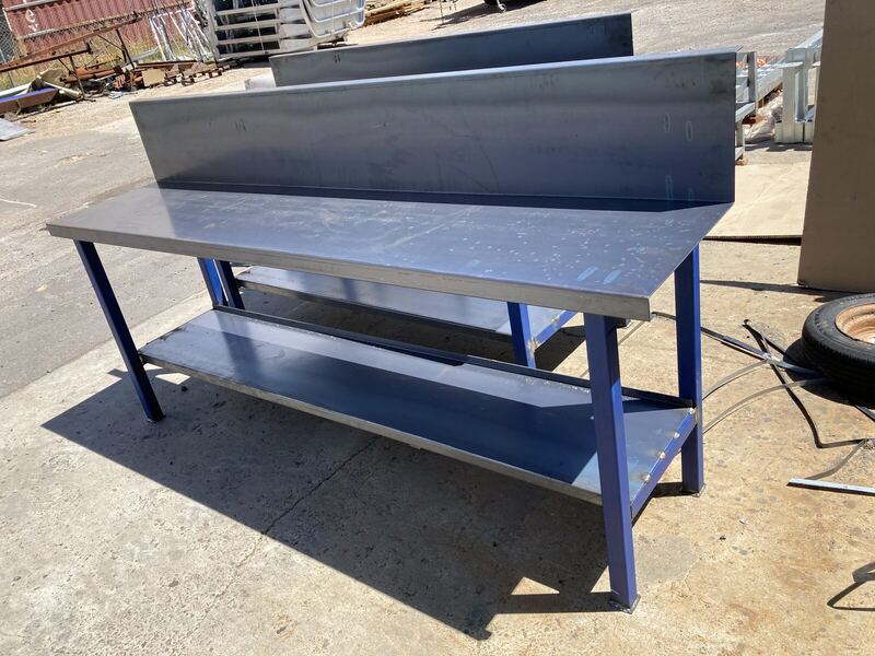 Steel workbenches with lower shelf